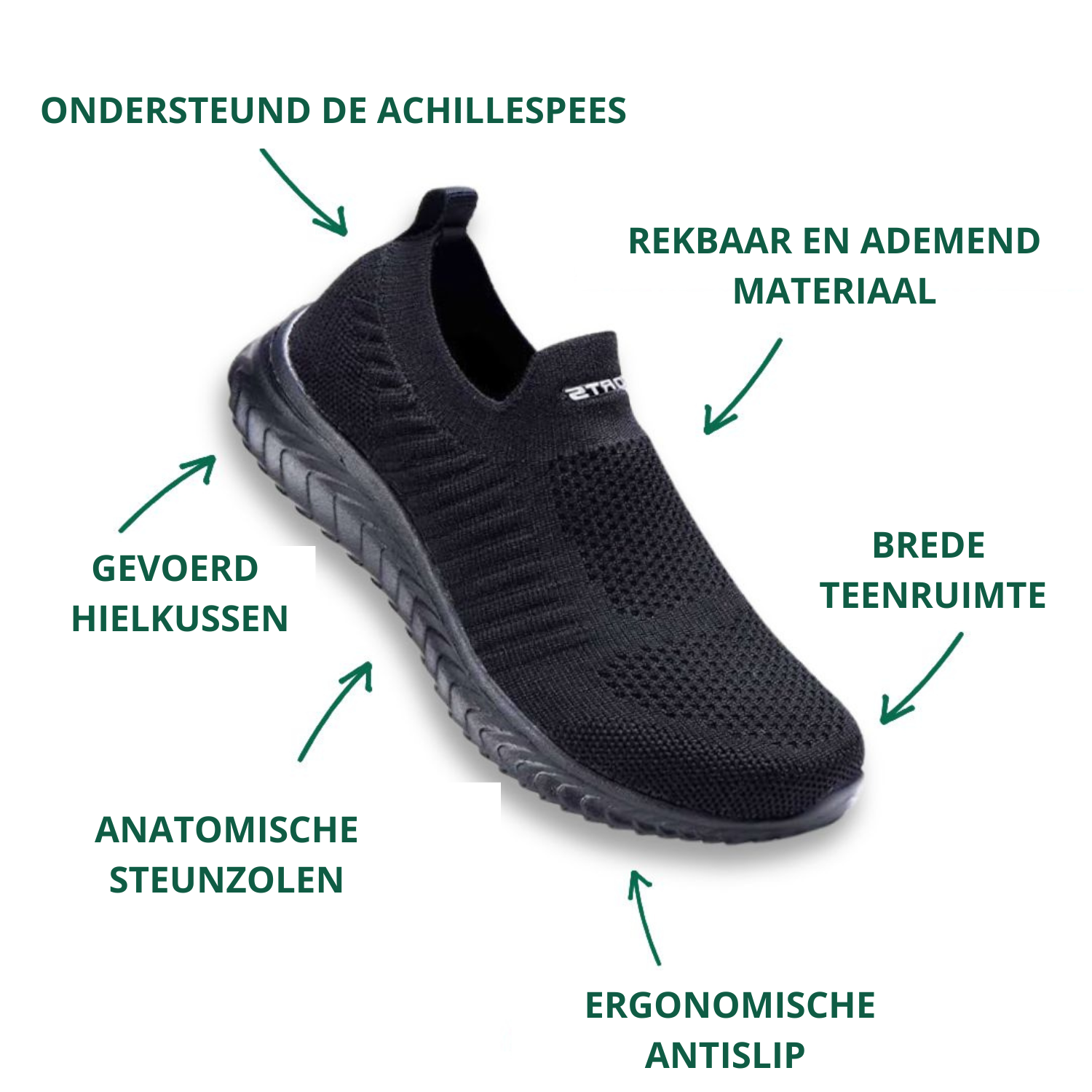Ortopædiske Slip-On Sko til Fodsmerter og Komfort
