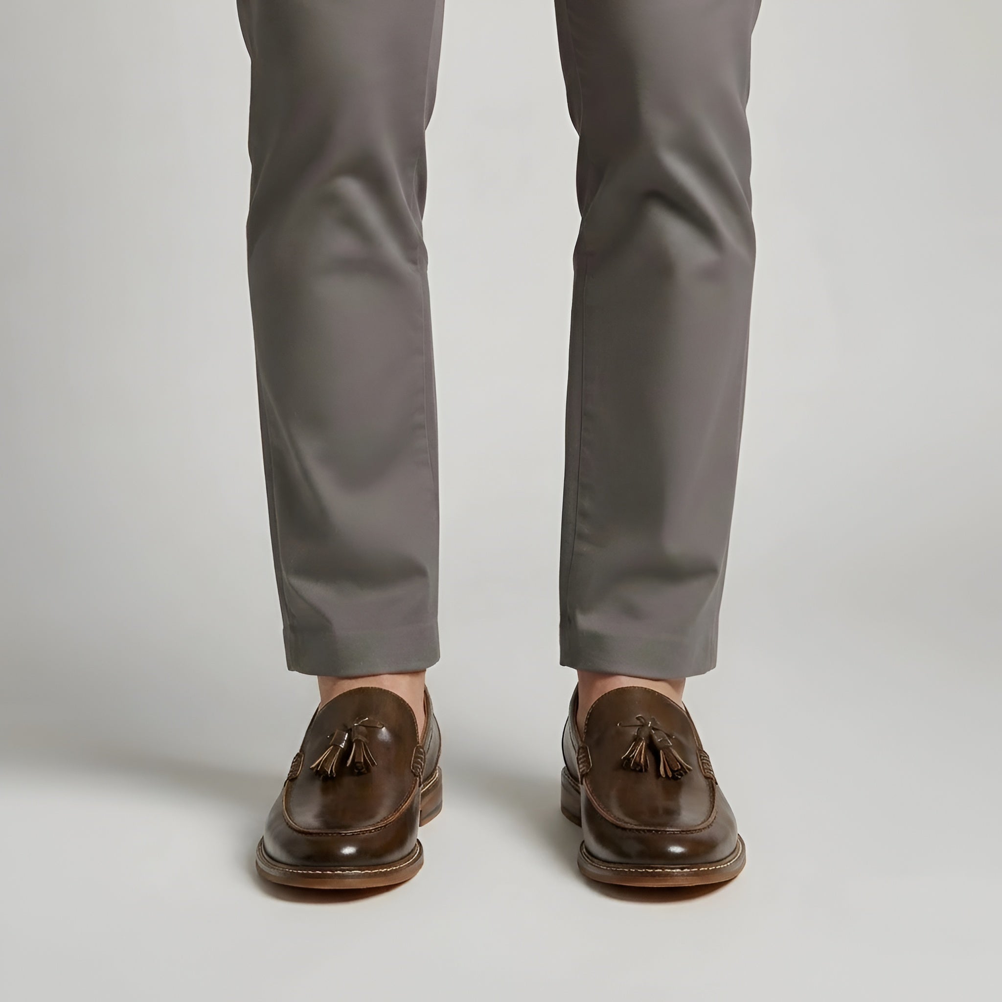 Herre loafers i læder med kvaster klassiske slip-on sko