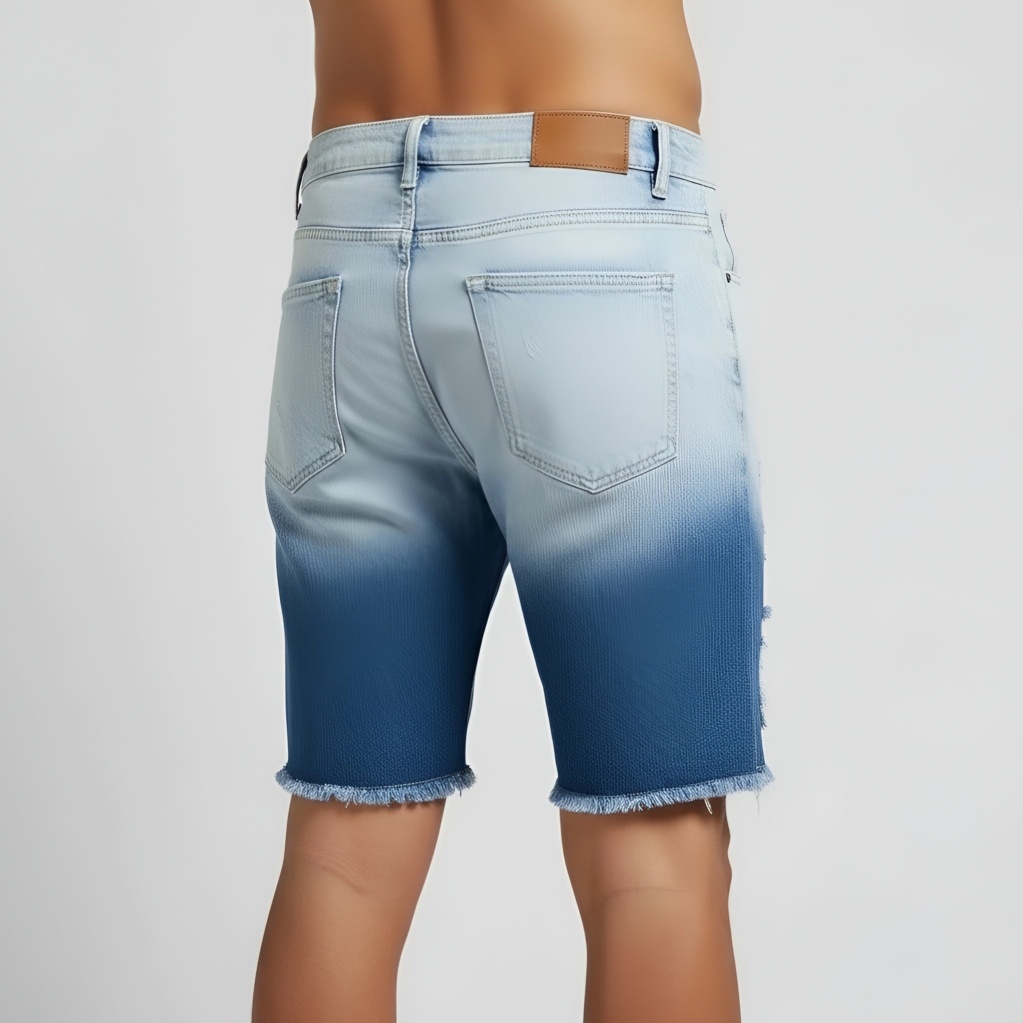 Pánské džínové šortky z bavlny s opranými detaily, krátké džíny, volný střih