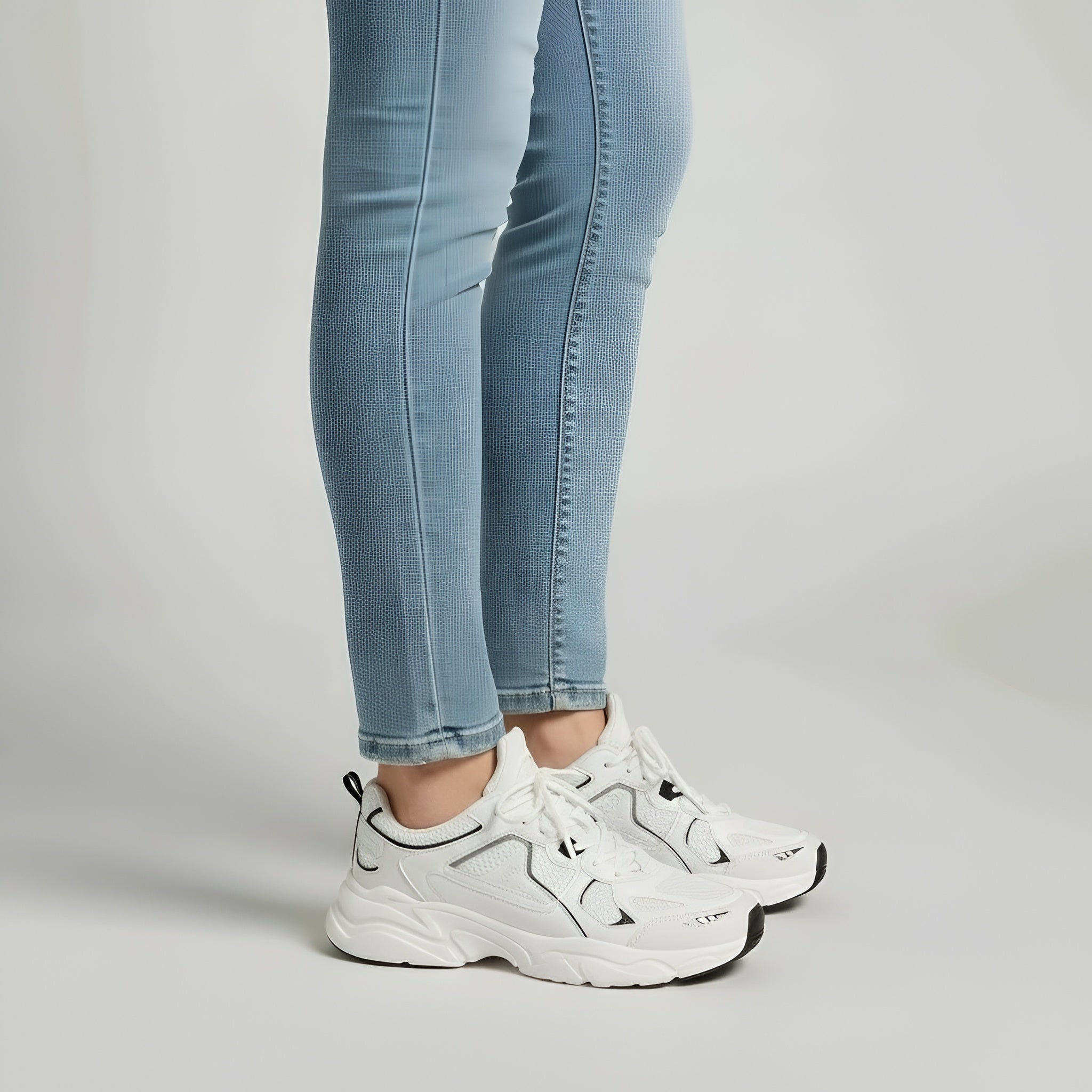 Dame sneakers scarpe da corsa in mesh traspirante con suola spessa scarpe sportive comode