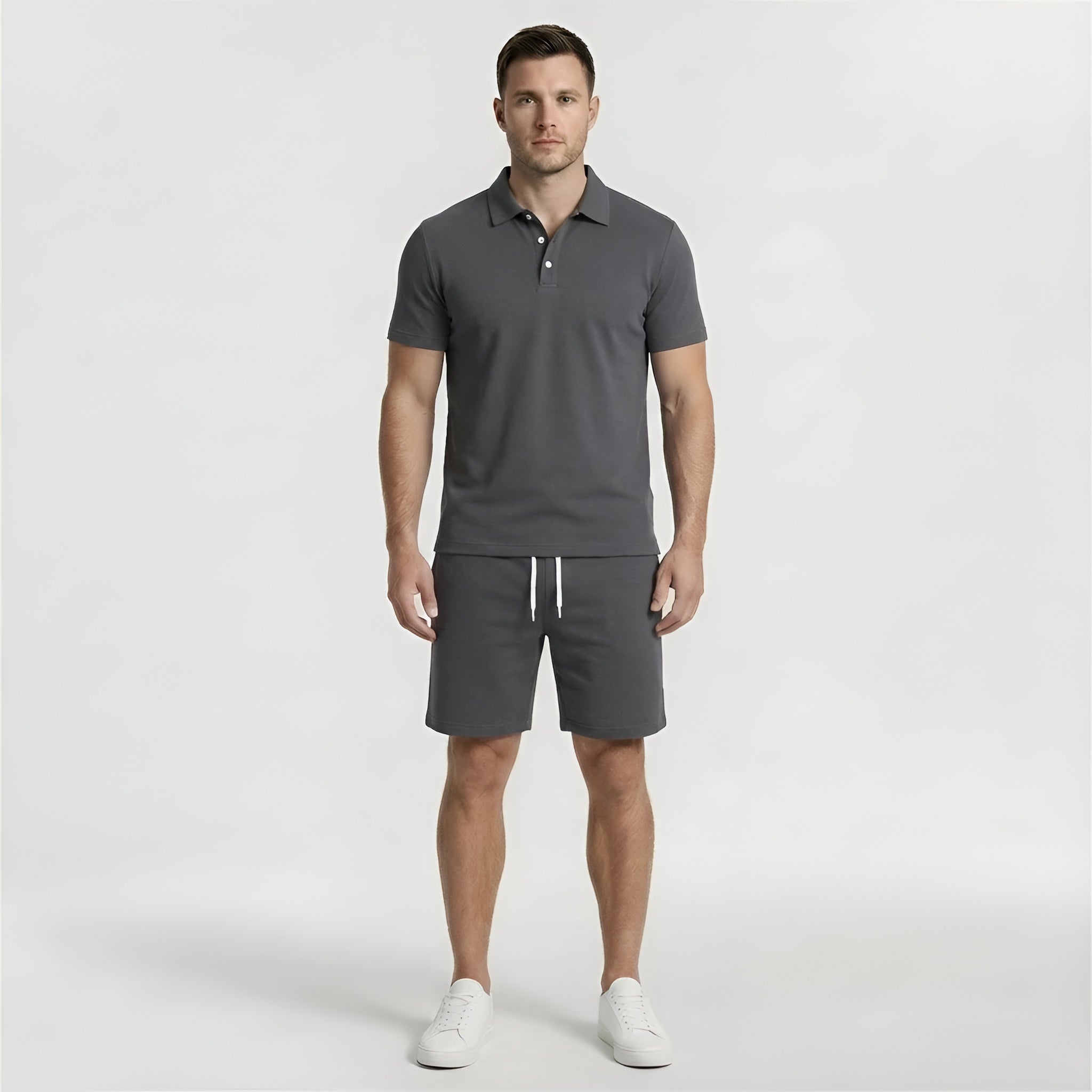 Ensemble Polo T-shirt et Short Homme Décontracté Deux-Pièces d'Été pour Sport et Loisirs