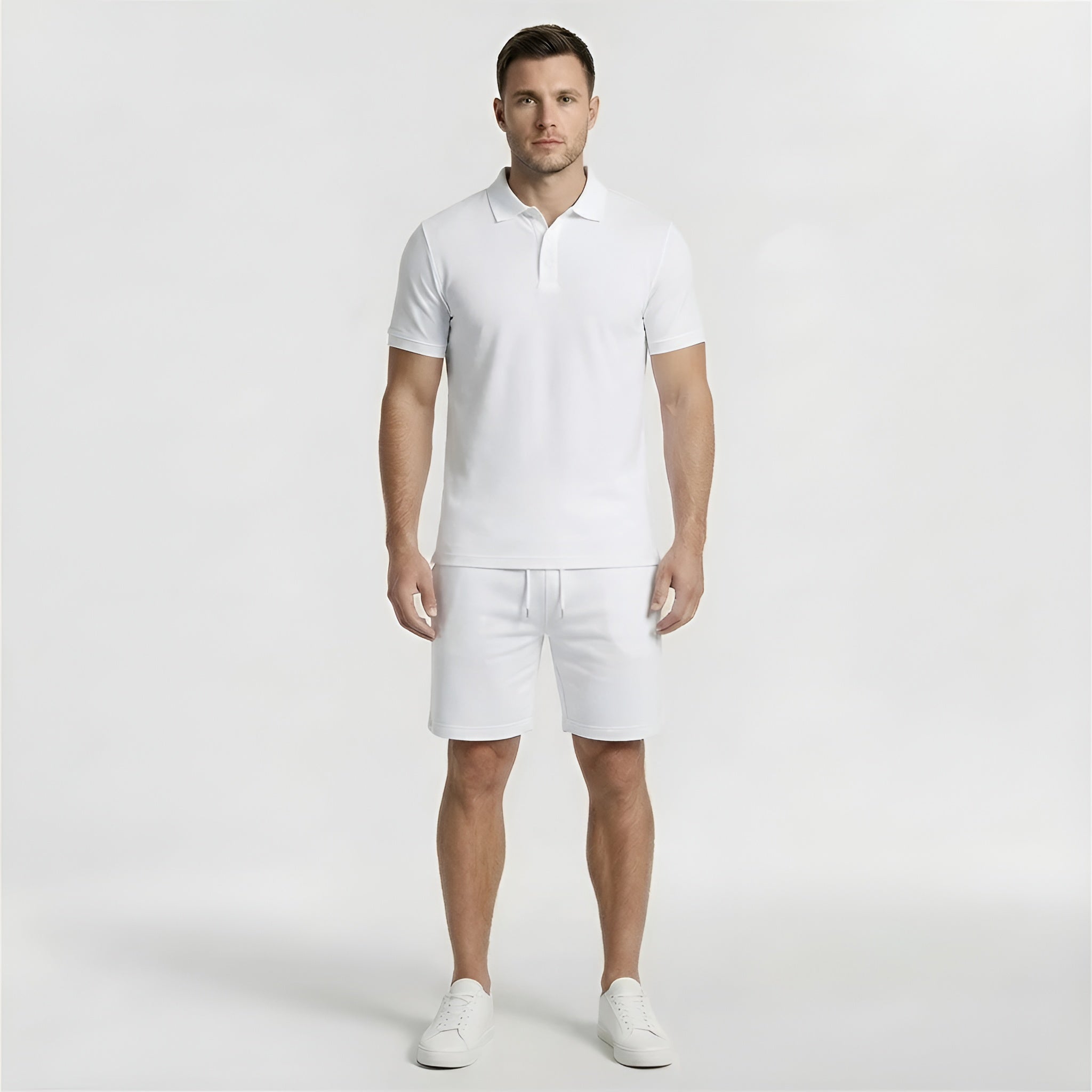 Ensemble Polo T-shirt et Short Homme Décontracté Deux-Pièces d'Été pour Sport et Loisirs