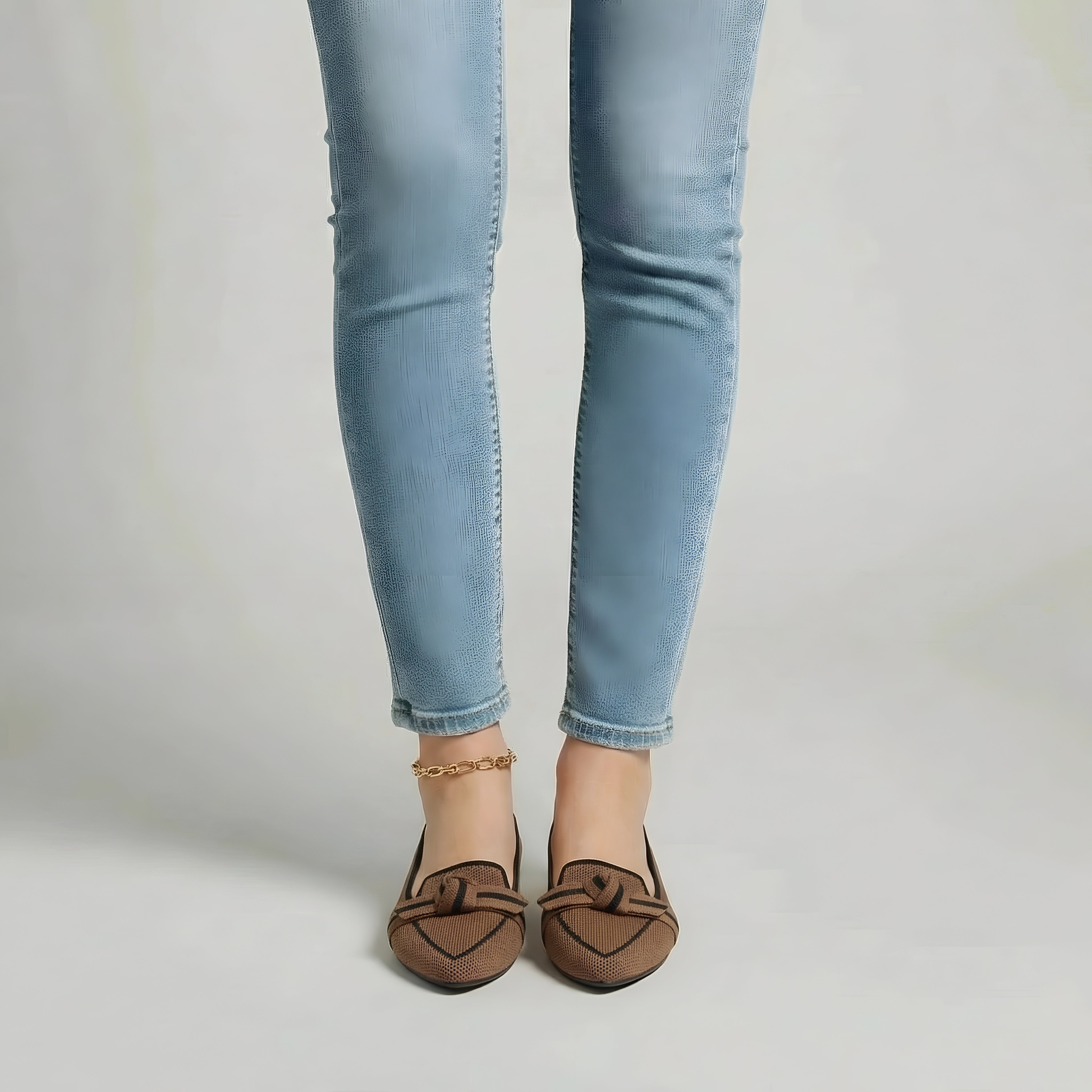 Dame ballerina sko med sløjfe, flade komfortable fritidssko til kvinder