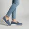 Dame loafers i åndbart mesh med metalspænde, komfortable fritidssko til kvinder