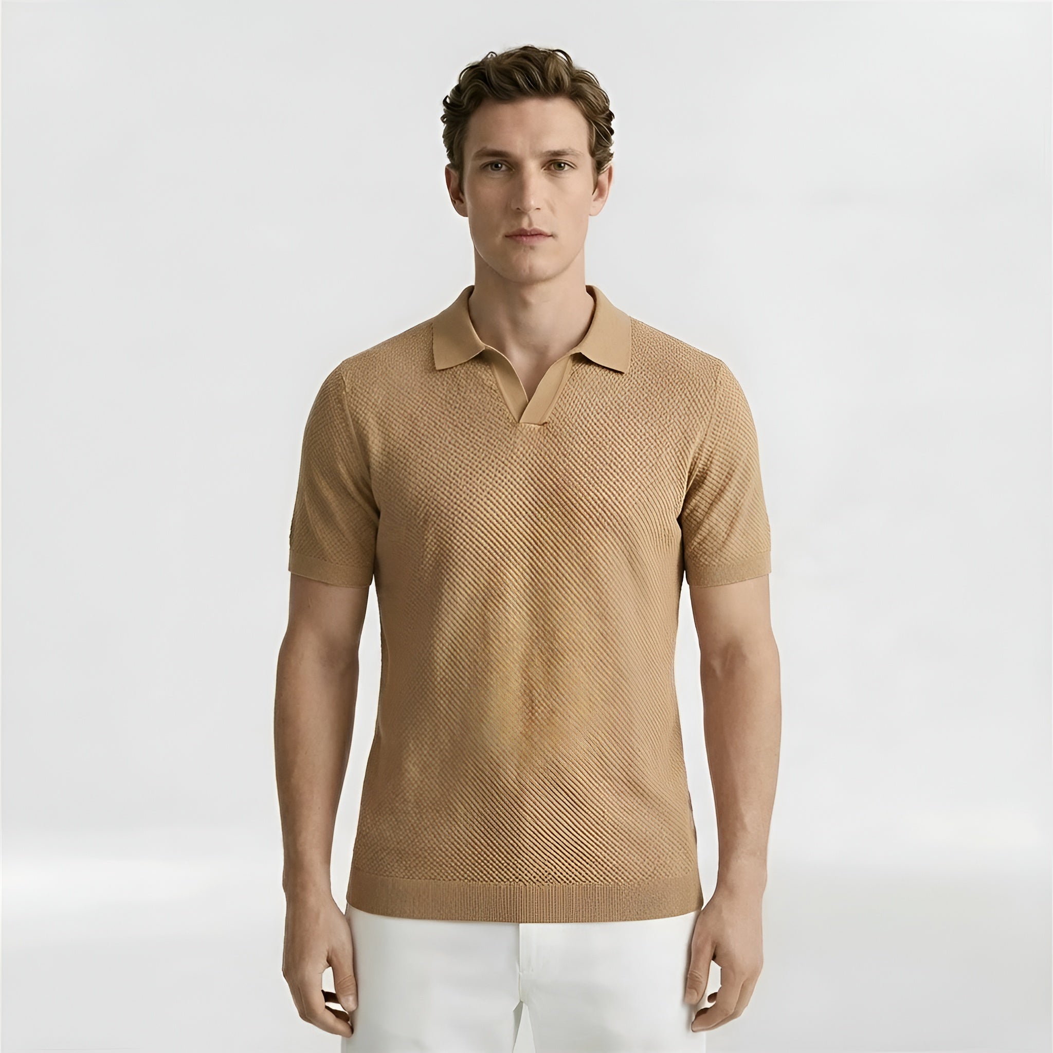 Alden | Polo Homme – Tissu Tricoté Texturé, Manches Courtes