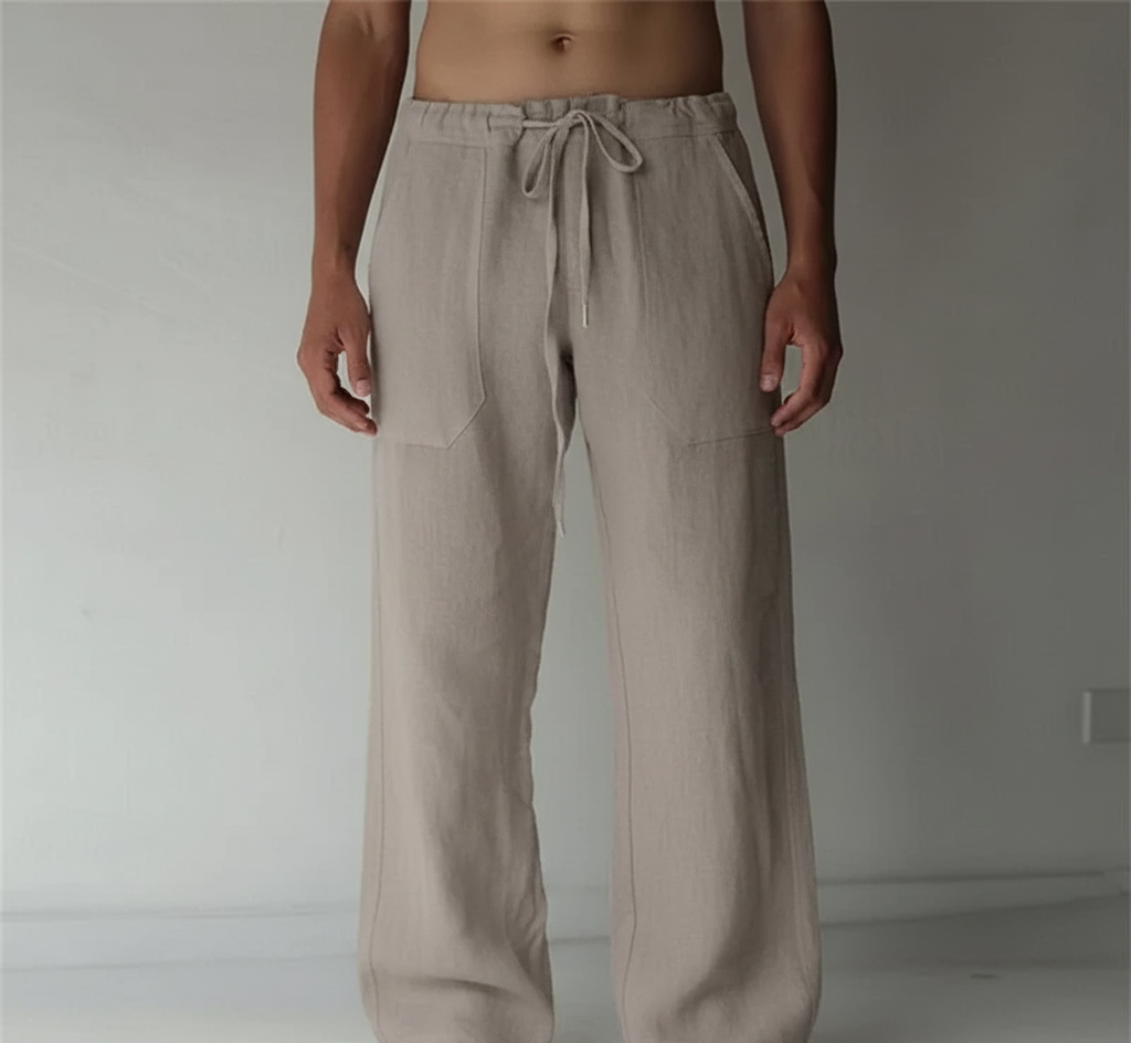 Bellivaro ανδρικό λινό παντελόνι με κορδόνι