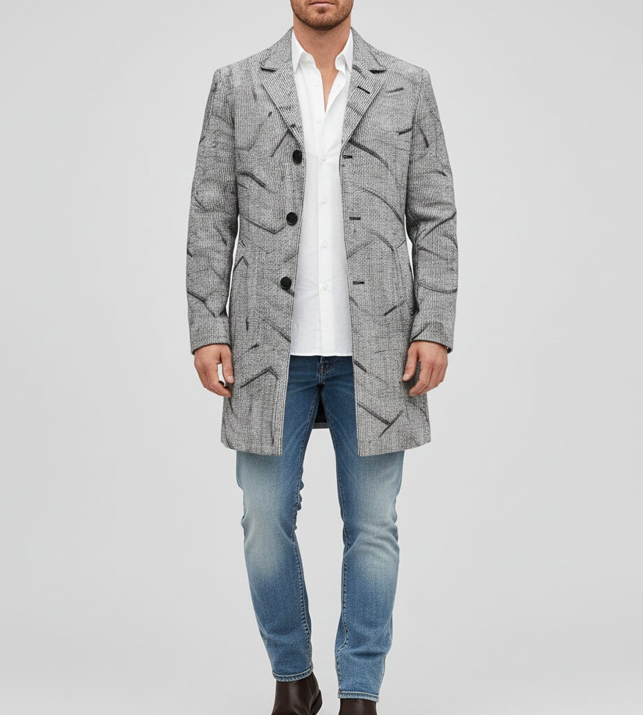 Bellivaro herre hosszú kabát gyapjúkeverékből