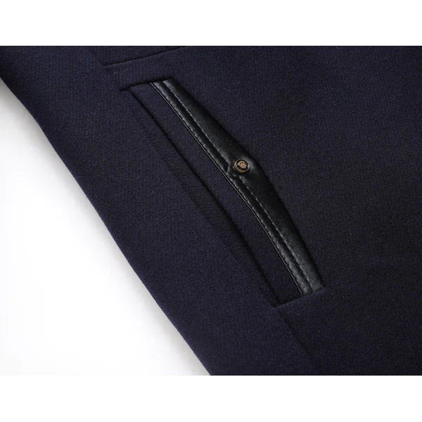 Bellivaro | Mænds Lang Vinterfrakke med Høj Krave | Isoleret Overgangsfrakke til Kolde Dage