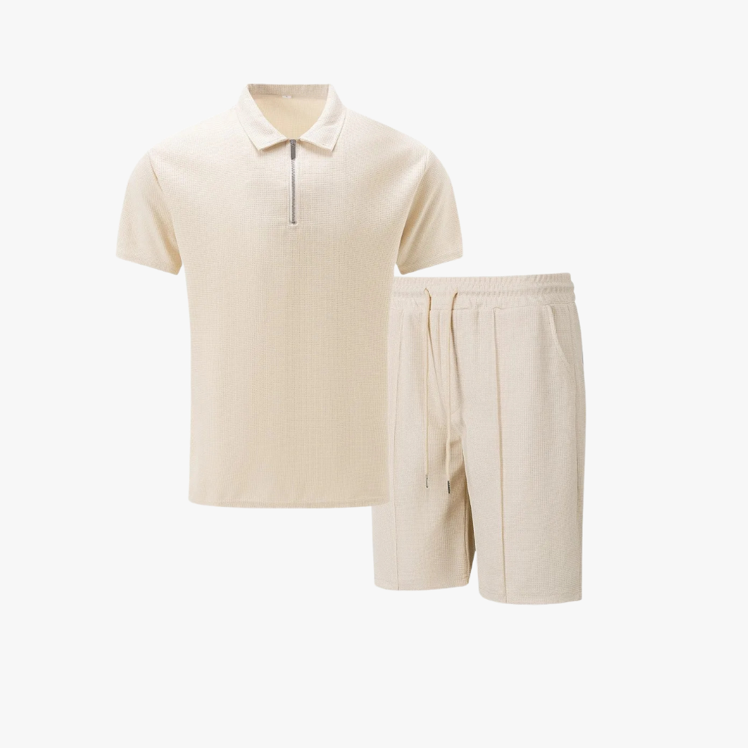 Herre Sommer Sæt med Polo & Shorts – Komfortabelt 2-Delt Fritidssæt til Hverdag og Ferie