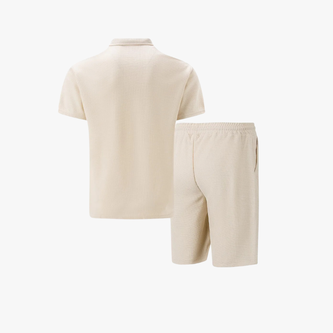 Herre Sommer Sæt med Polo & Shorts – Komfortabelt 2-Delt Fritidssæt til Hverdag og Ferie