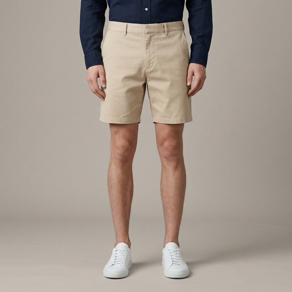 Elegantes pantalones cortos de verano oversize para hombre con bolsillos y cuello redondo
