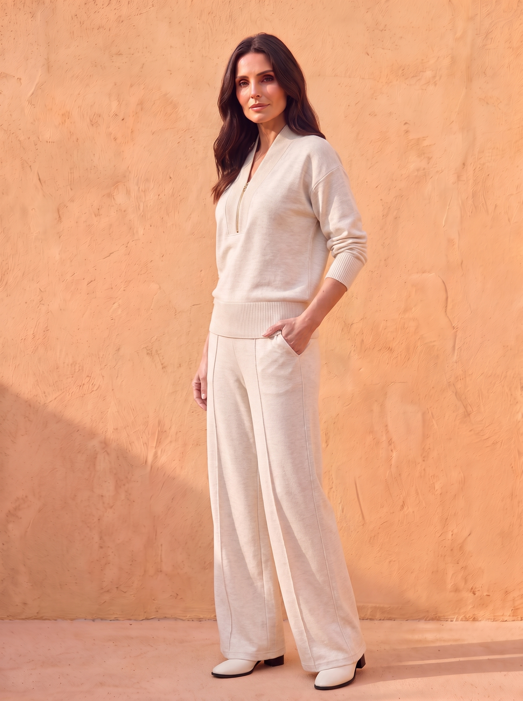 Bomulds Loungewear-Sæt til Kvinder med Figurnær Pasform