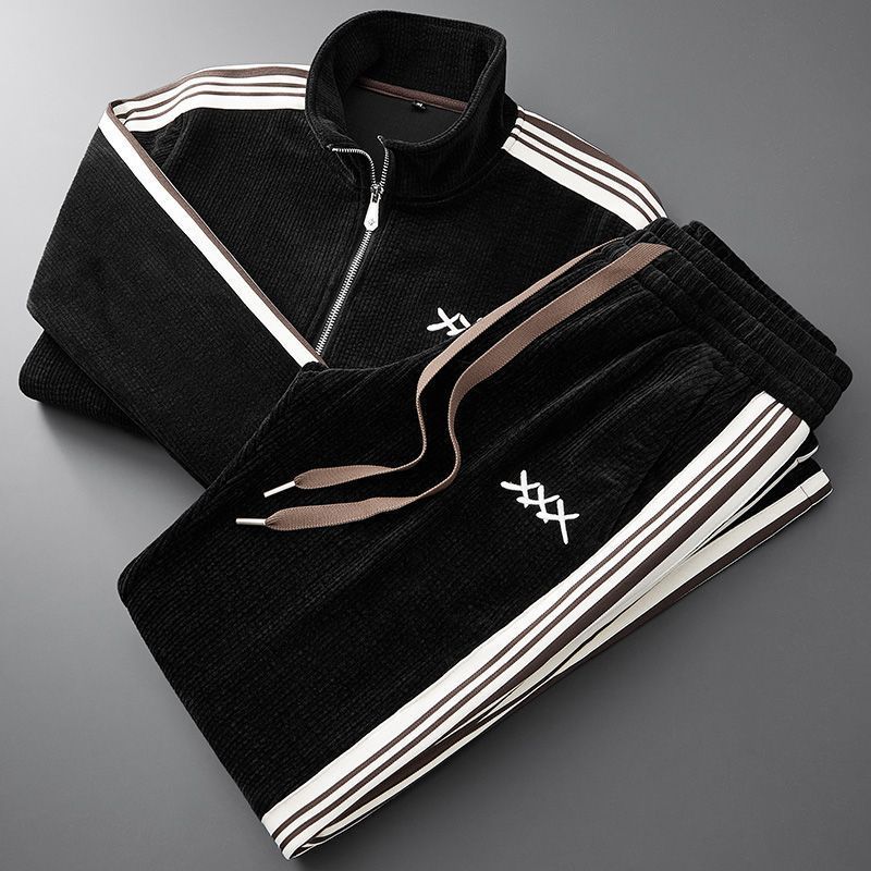 Hunter | Ribbet Tracksuit til Mænd med Zip-Up Jakke