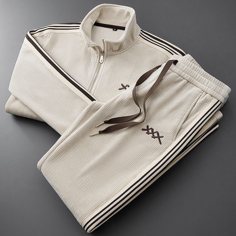 Hunter | Ribbet Tracksuit til Mænd med Zip-Up Jakke