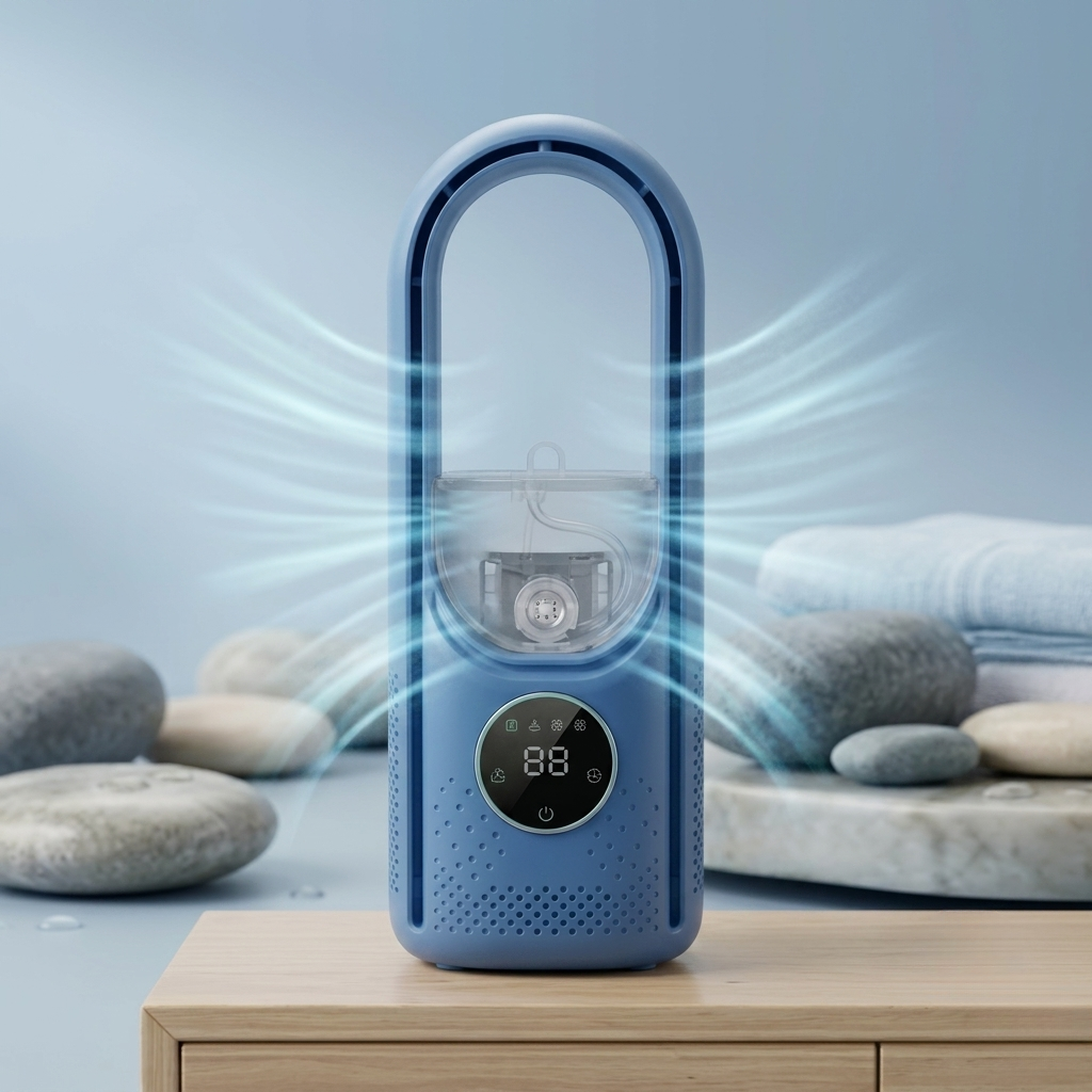 Blæderløs Tårnventilator til Skrivebord – Stille