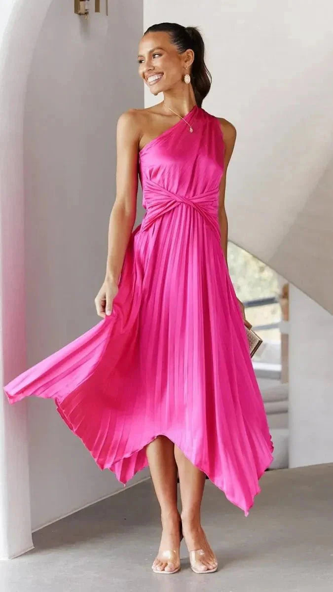 Audrine | One-Shoulder Midi Dress