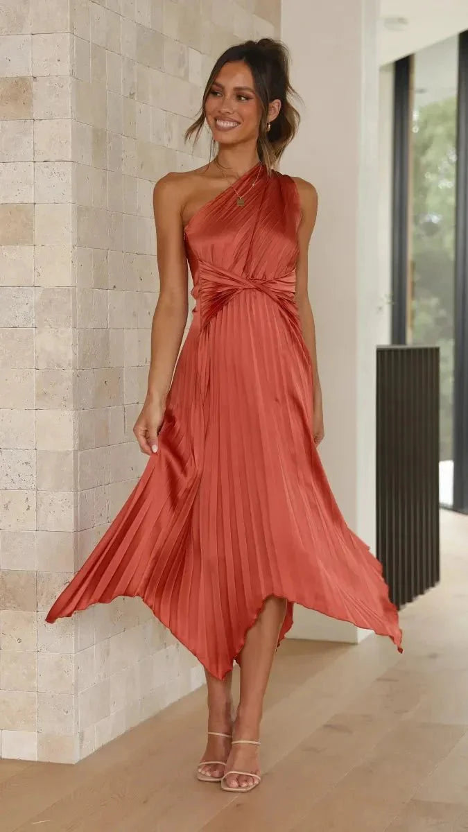 Audrine | One-Shoulder Midi Dress