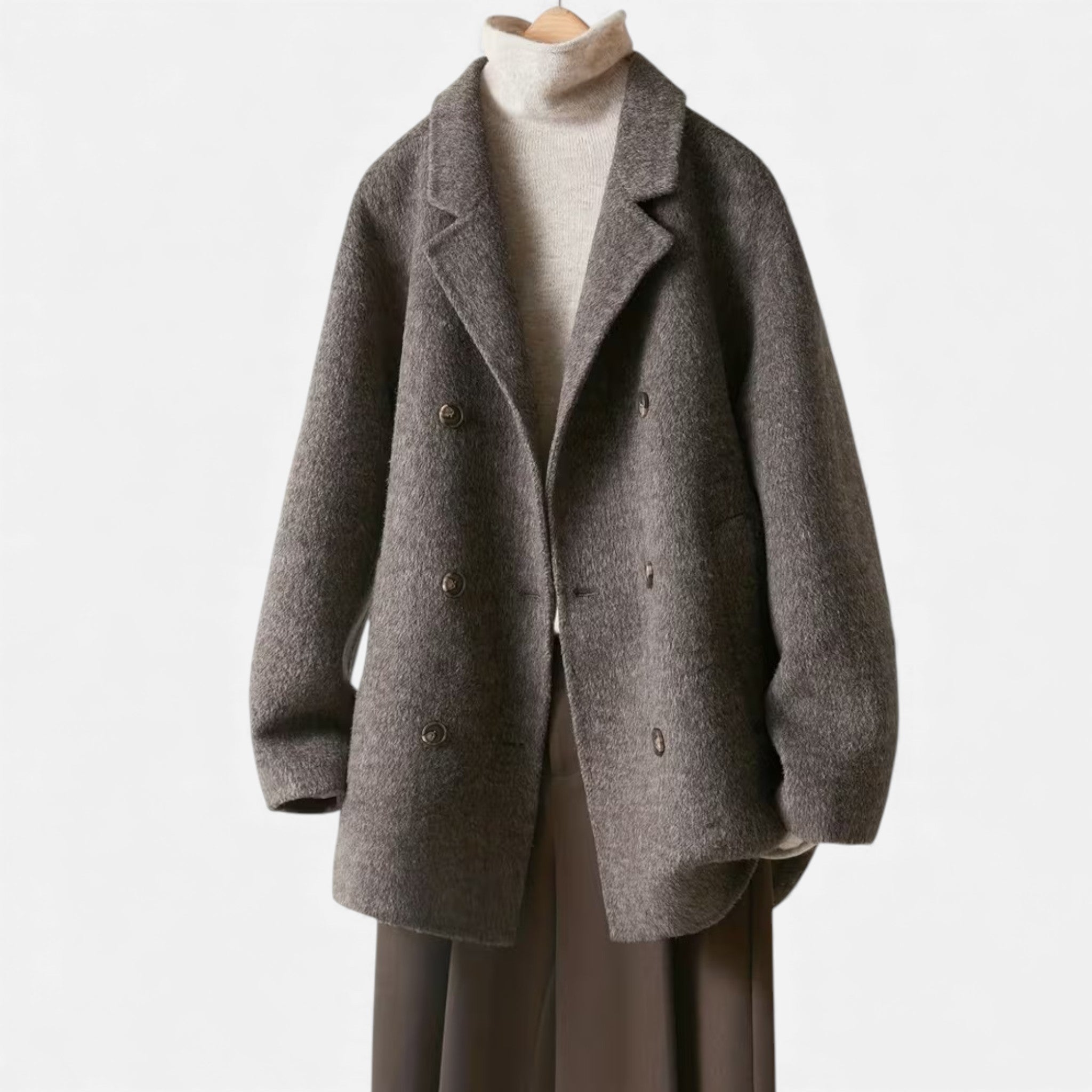 Damen Wollmischung Wintermantel
