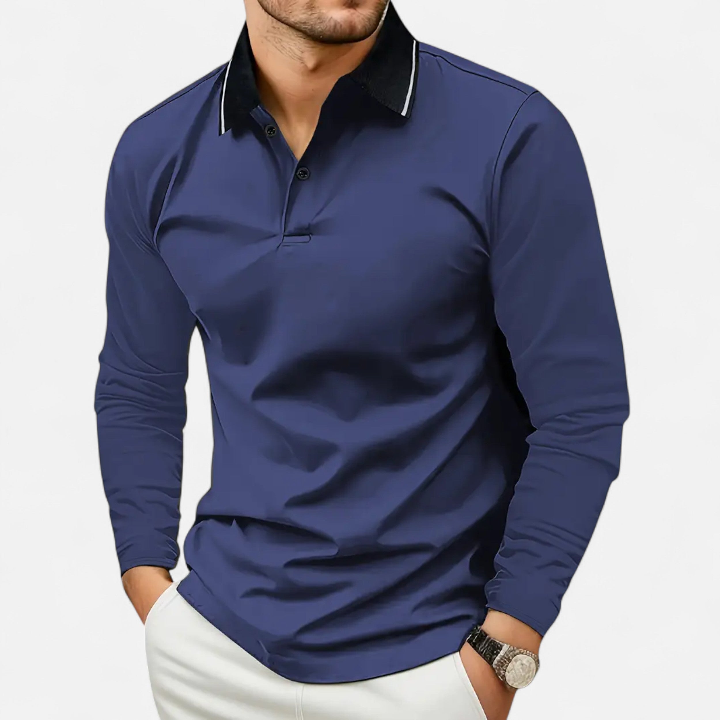 Eliaro Moda | Ανδρικό μακρυμάνικο ράγκμπι πόλο – Casual στυλ