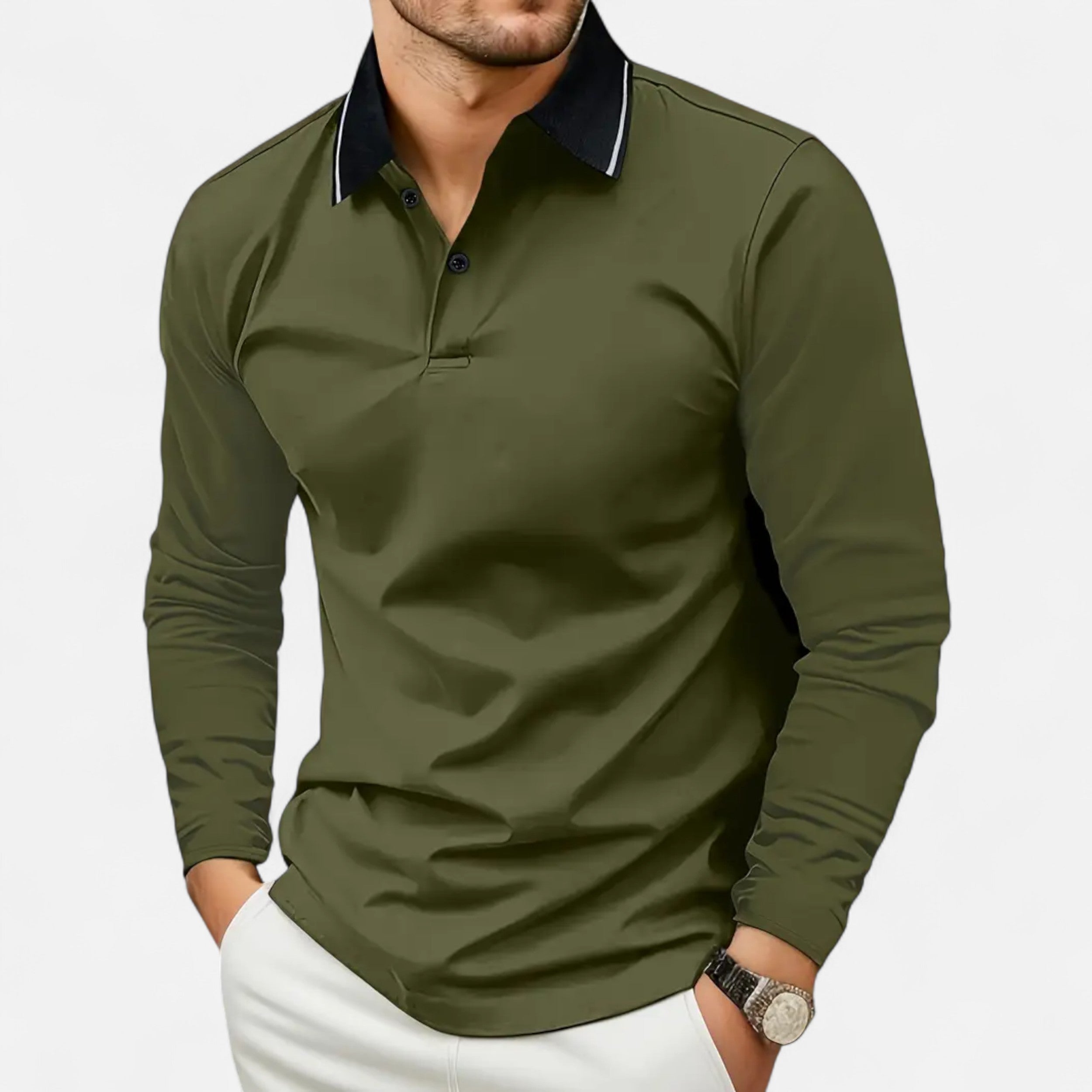 Eliaro Moda | Polo Rugby de Manga Comprida para Homem – Estilo Casual
