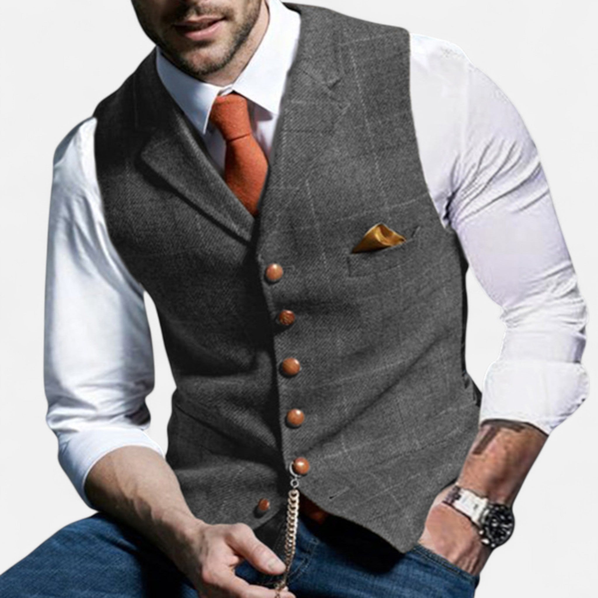 Eliaro Moda – Chaleco vintage para hombre con corte clásico
