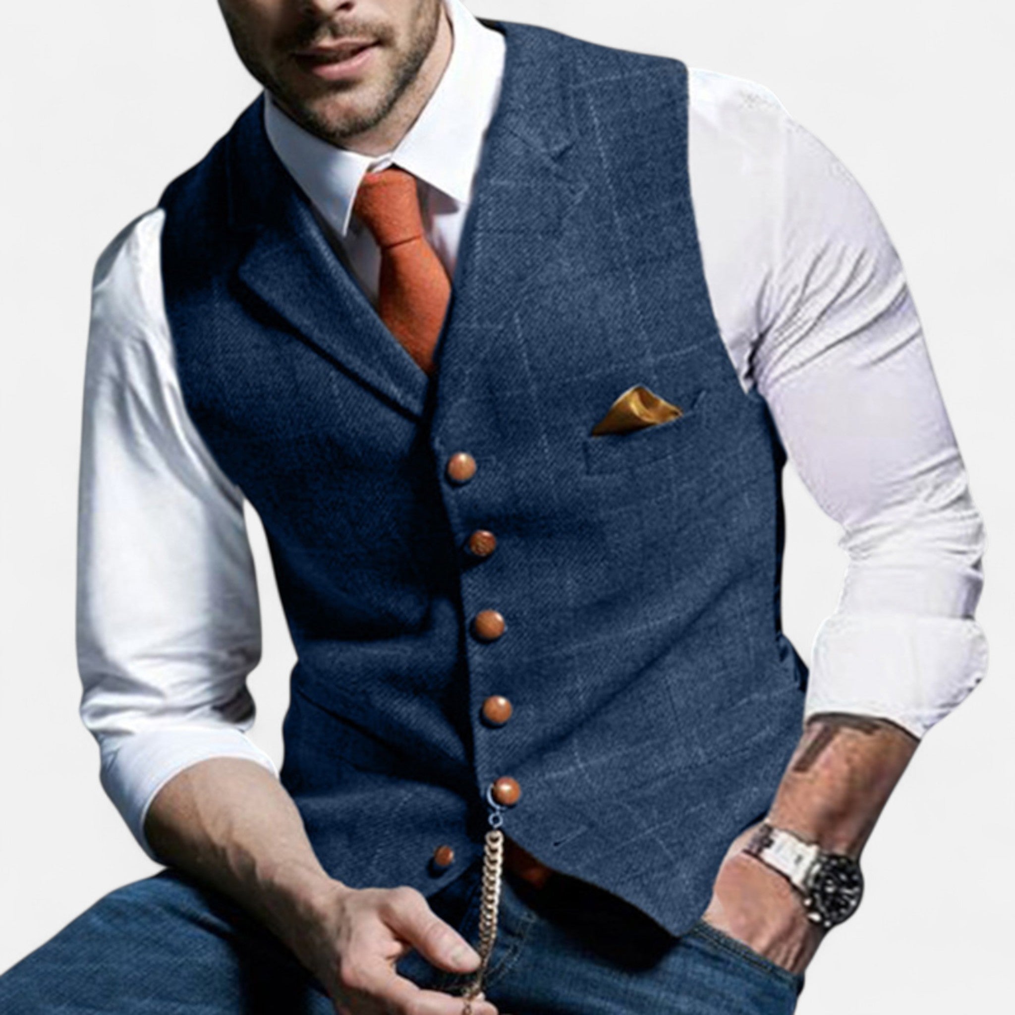 Vintage vest for men with classic cut