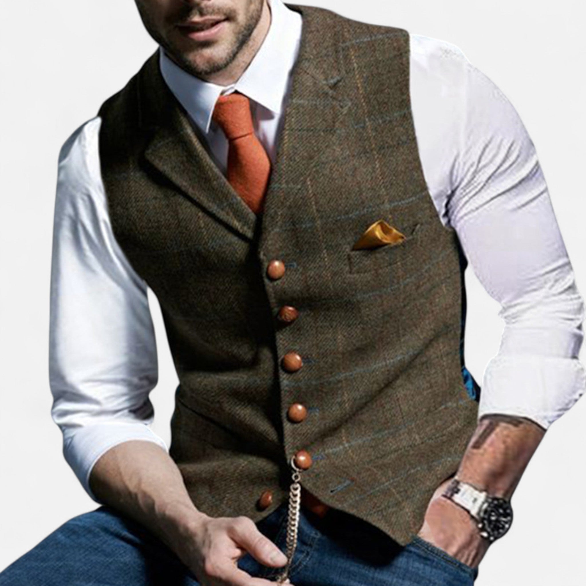 Vintage vest for men with classic cut