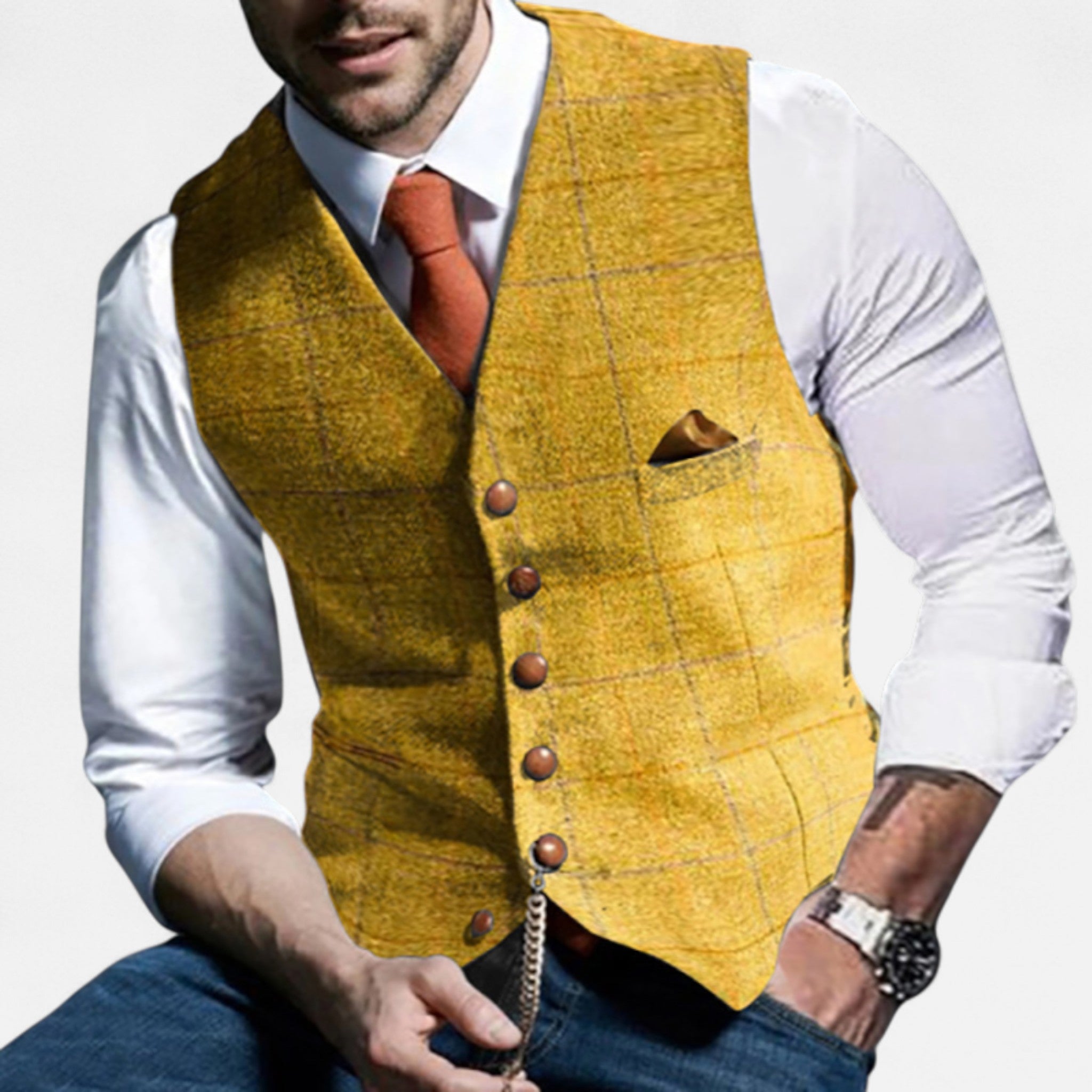 Eliaro Moda – Chaleco vintage para hombre con corte clásico