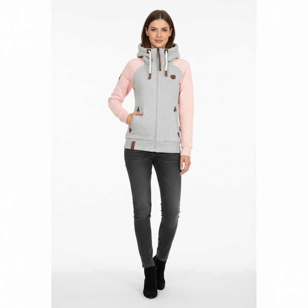 Fleece Hættetrøje til Kvinder med Slim Fit og Lynlås