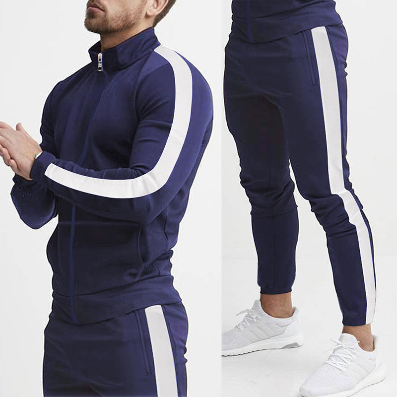 Jasper | Todelt Tracksuit til Mænd med Zip-Up Jakke og Striber