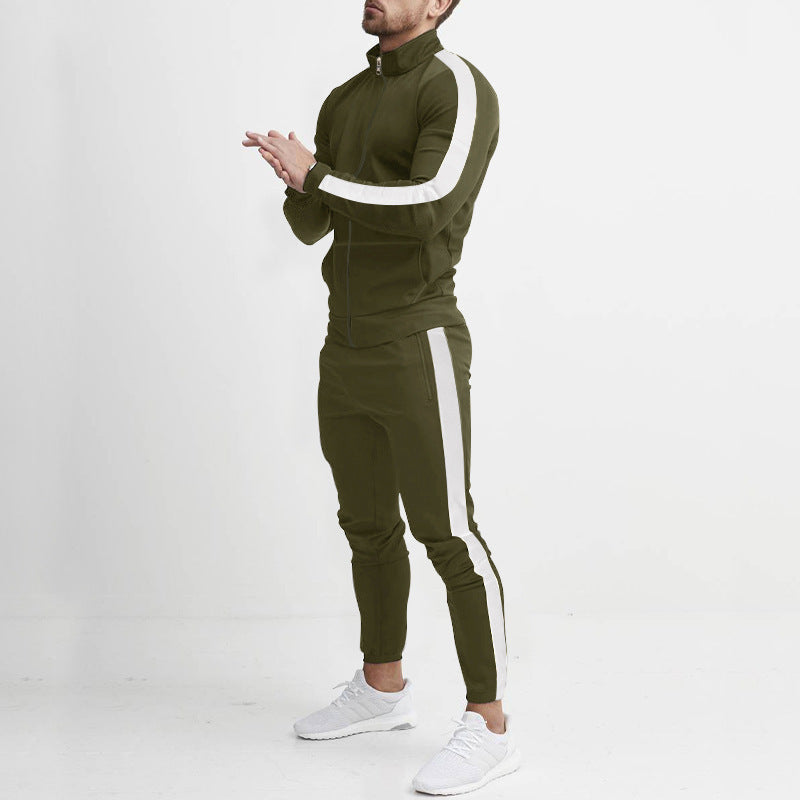 Jasper | Todelt Tracksuit til Mænd med Zip-Up Jakke og Striber