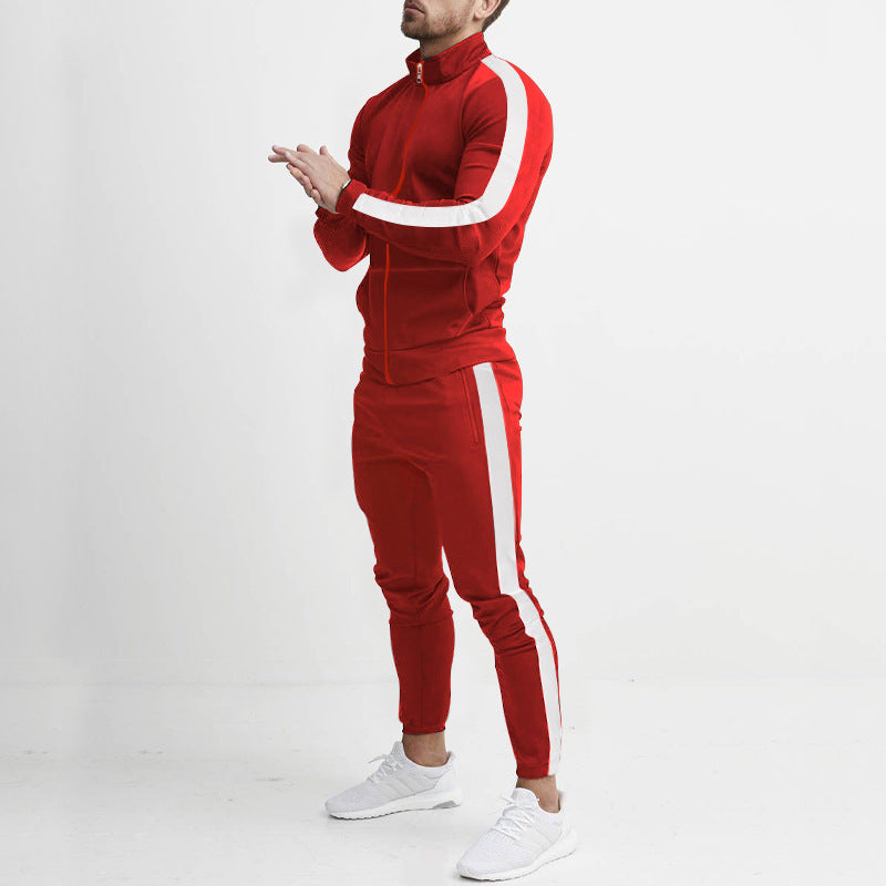 Jasper | Todelt Tracksuit til Mænd med Zip-Up Jakke og Striber