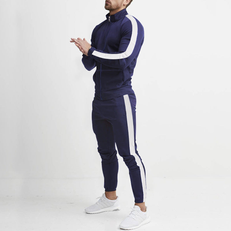 Jasper | Todelt Tracksuit til Mænd med Zip-Up Jakke og Striber