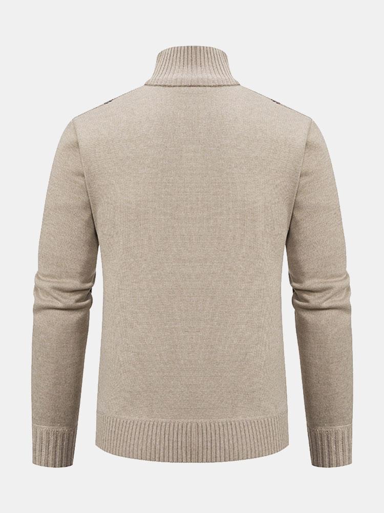 Bellivaro | Herre Luksus Strikket Sweater | Høj Krave Elegance og Raffineret Varme