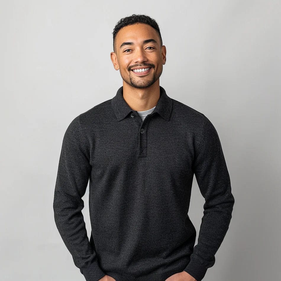 Bellivaro | Herre Polo Striktrøje | Sofistikeret Varme til Enhver Anledning