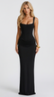 Robe longue avec corsage à lacets et taille drapée | Robe de soirée élégante pour invités de mariage et gala | Robe sans manches ajustée