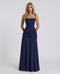 Maxi Dress with Ruched Bodice and Thin Straps - Elegant Evening Dress with Asymmetric Draping and Square Neckline