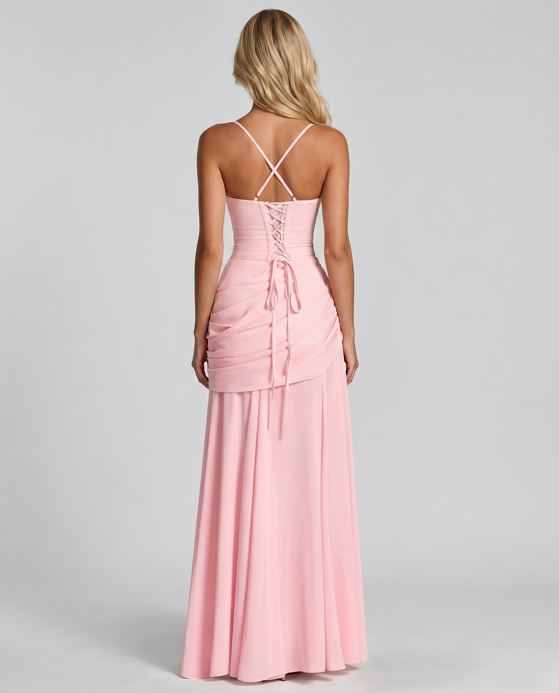 Charlotte Ruched Maxi Dress - Pink