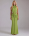 Robe maxi avec col halter et découpes à la taille | Élégante robe de soirée longue avec détail froncé et panneau avant drapé