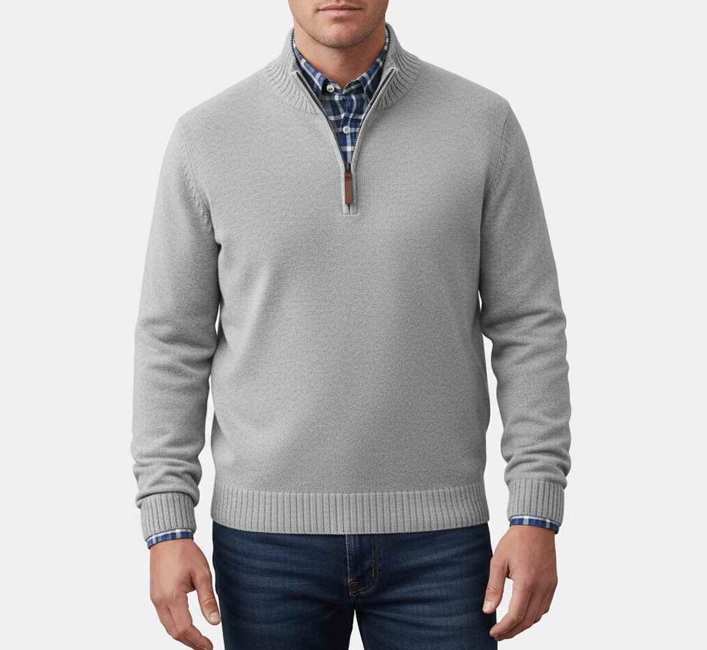 Bellivaro ανδρικό ημίκλειστο πλεκτό πουλόβερ από βαμβάκι