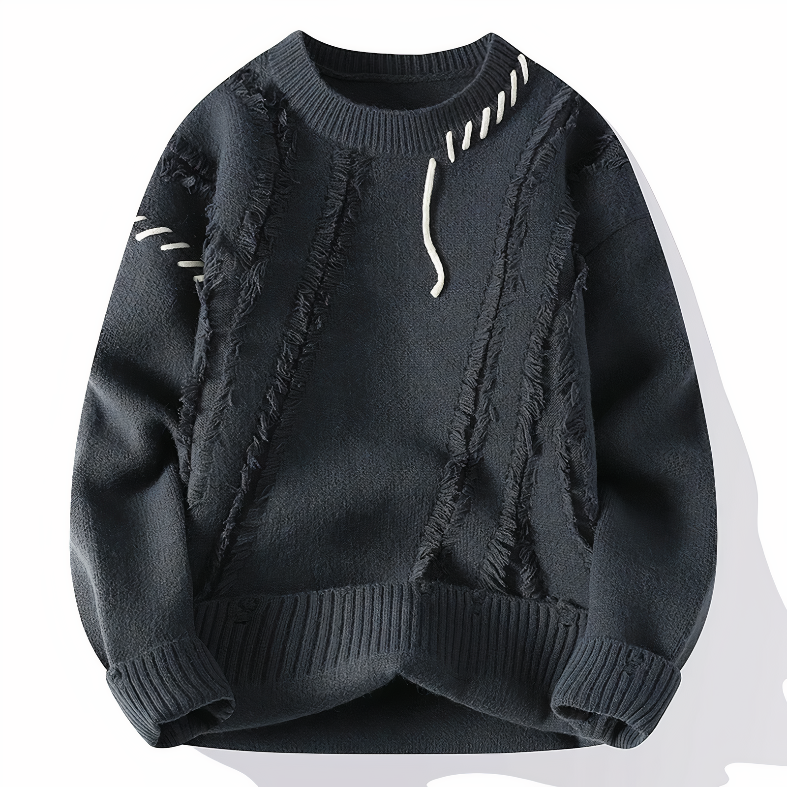 Bellivaro | Herre Limited Edition Patchwork Striktrøje | Moderne Tekstureret Pullover