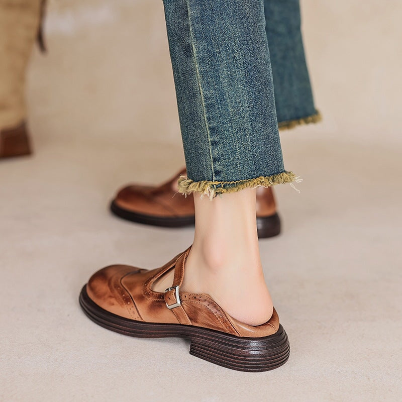 Elegantní Mary Janes z kůže