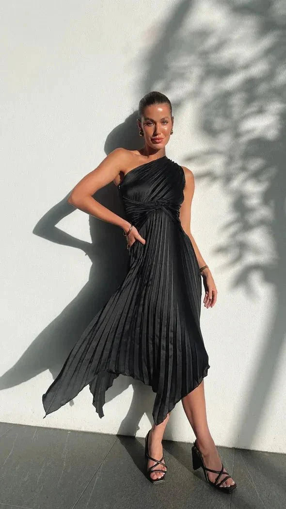 Audrine | One-Shoulder Midi Dress