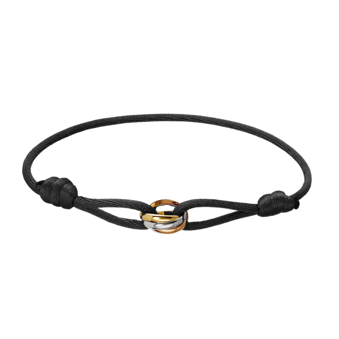 Pulseira para homem com cordão trançado e fecho ajustável em aço inoxidável