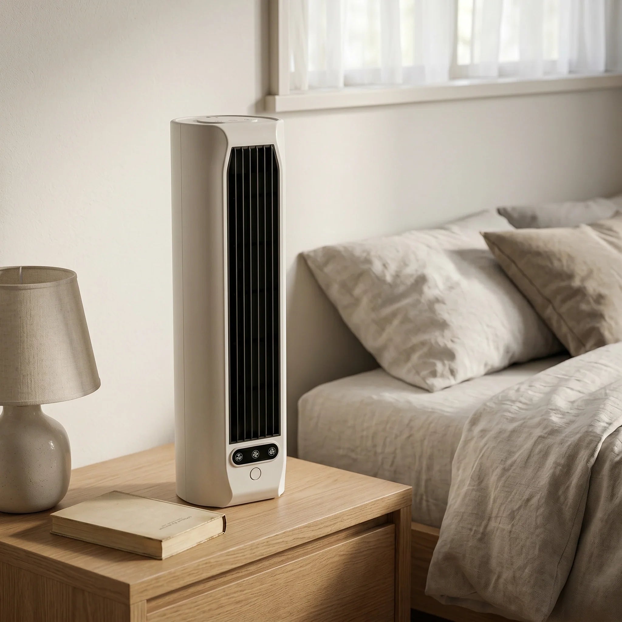 Bærbar Bladløs Tårnventilator med Flere Hastigheder