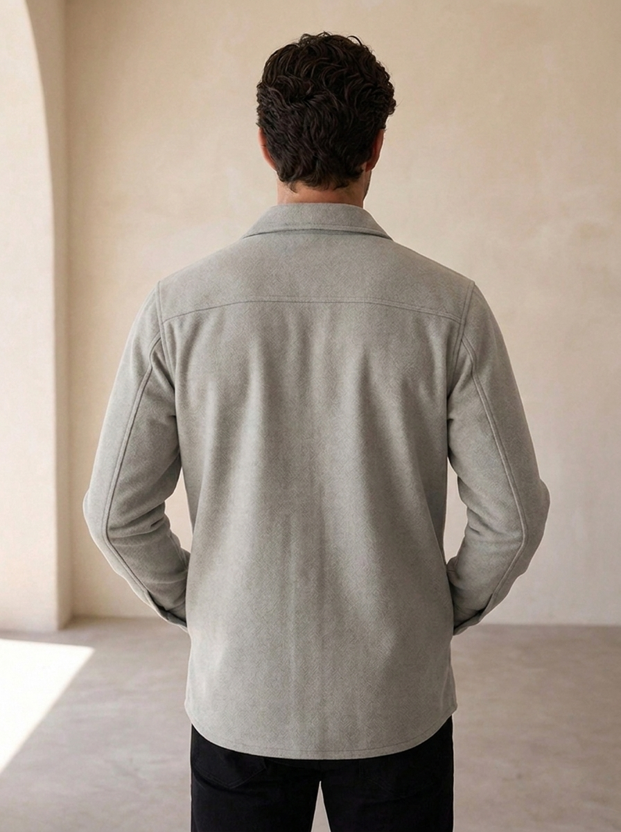 Regular Fit Overshirt til Mænd med Knaplukning