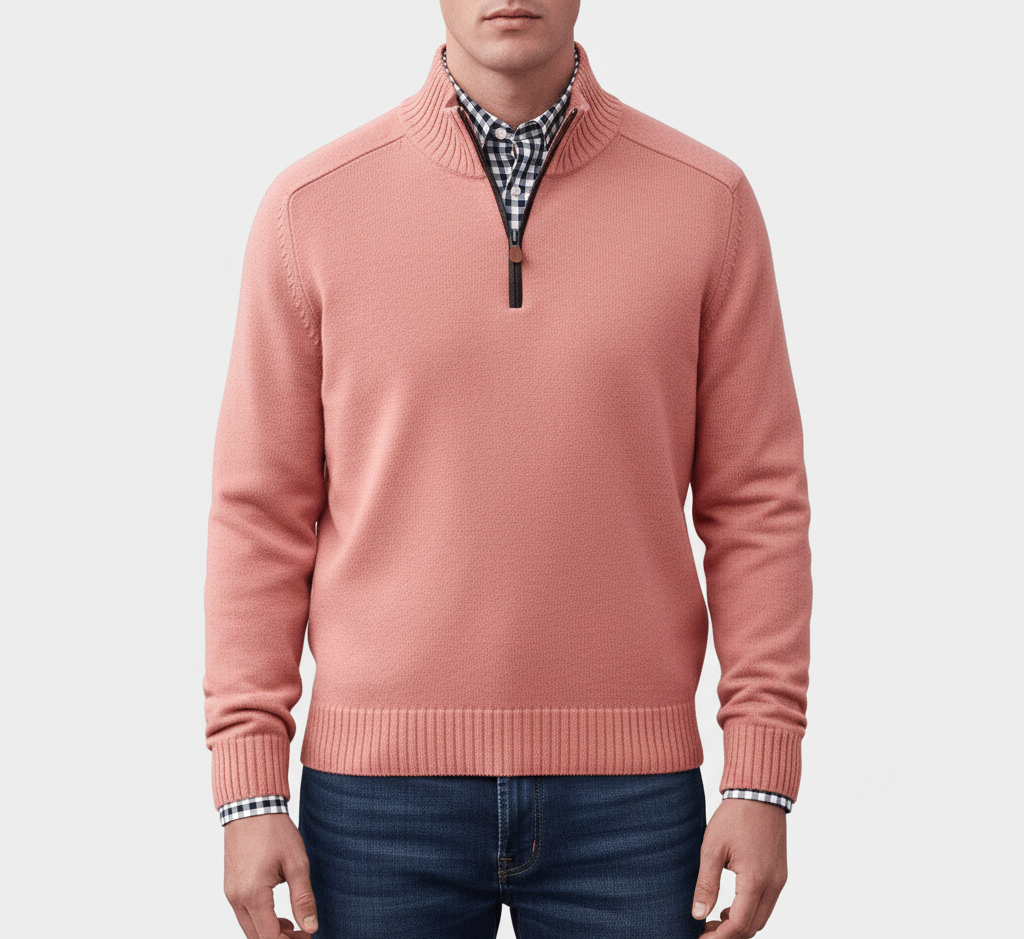 Bellivaro ανδρικό ημίκλειστο πλεκτό πουλόβερ από βαμβάκι