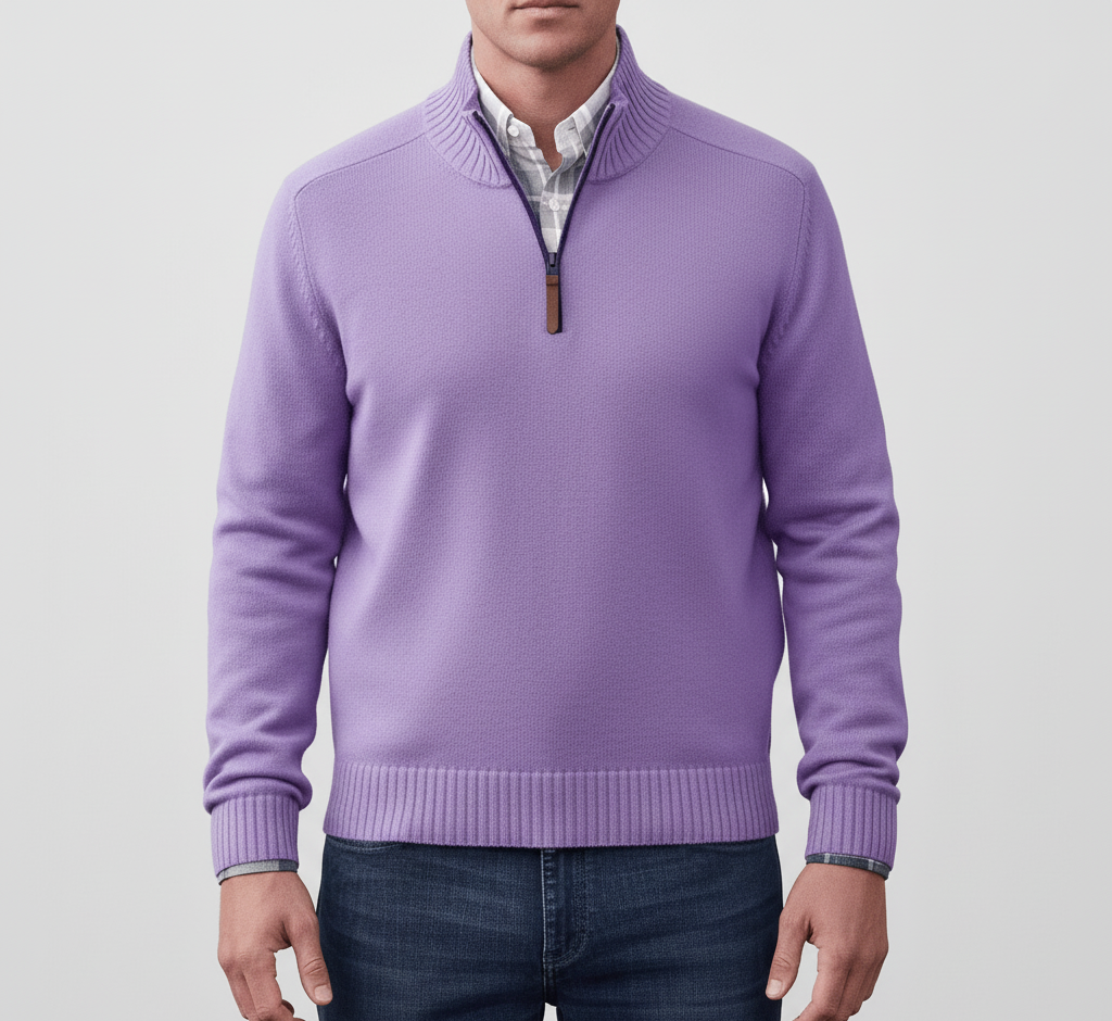 Bellivaro ανδρικό ημίκλειστο πλεκτό πουλόβερ από βαμβάκι