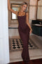 Vestido longo justo com costas descobertas
