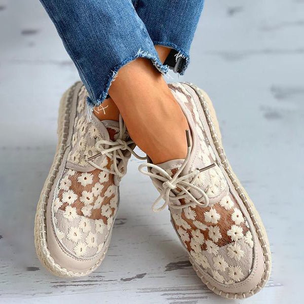 Ortopædiske sneakers med blomsterprint og fuld støtte